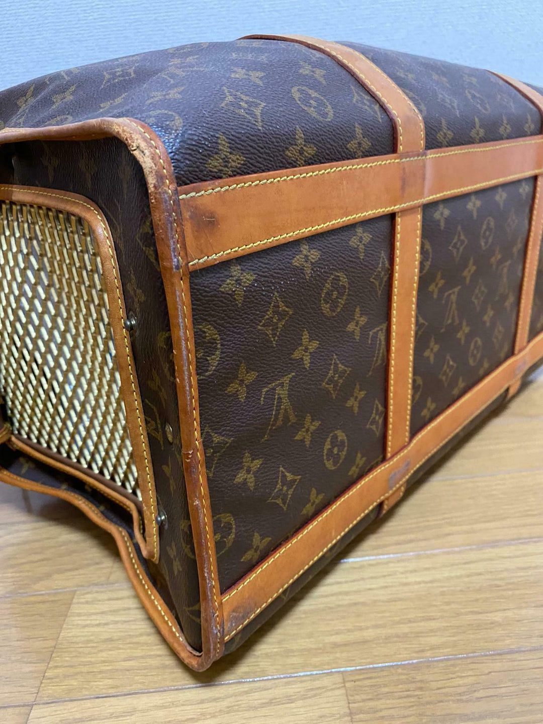 AUTH LOUIS VUITTON MONOGRAM SAC Chien 50 Dog Pet Carrier Bag Purse Travel LV288