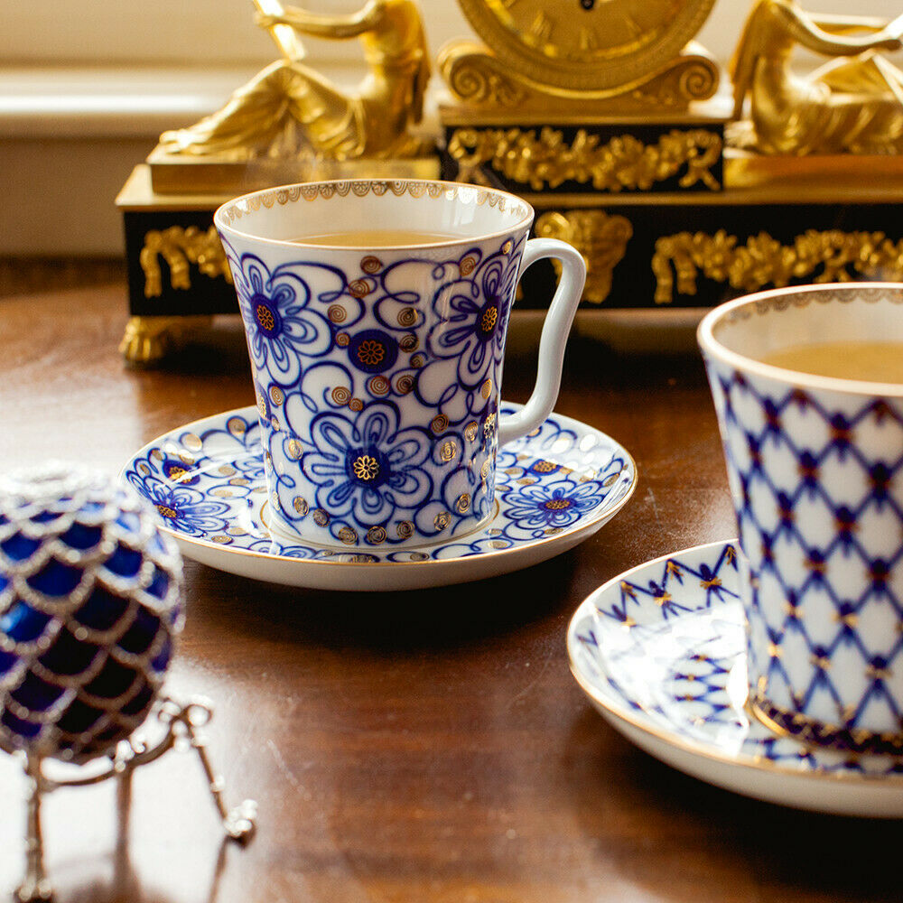 Lomonosov磁器Imperial Set 6布ナプキンコバルトNet 17.7 