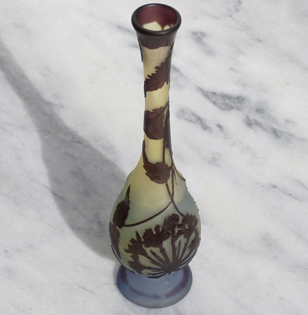 Emile Galle Art Nouveau Cameo Footed Vase