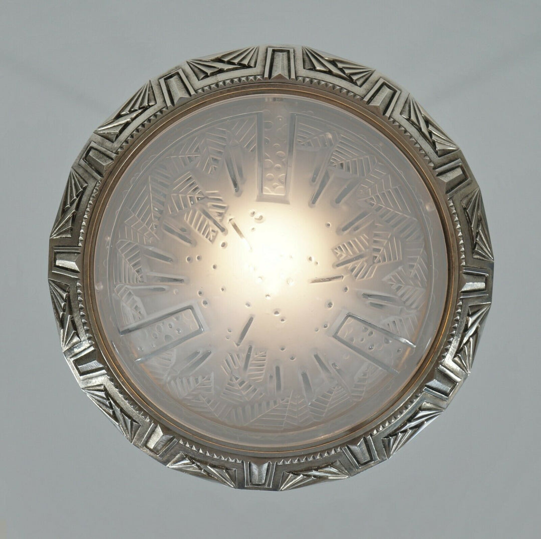 MAYNADIER & MULLER : FRENCH 1930 ART DECO CHANDELIER lamp pendant degué era