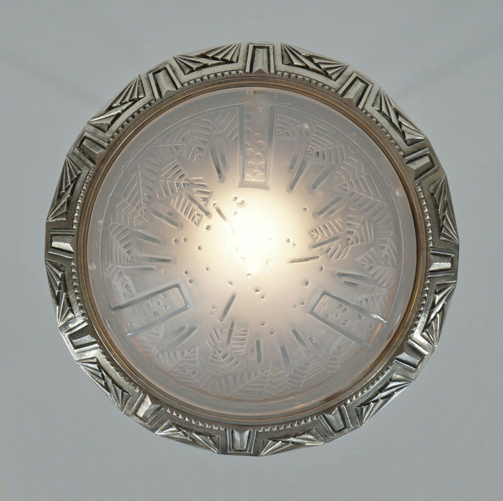 MAYNADIER & MULLER : FRENCH 1930 ART DECO CHANDELIER lamp pendant degué era