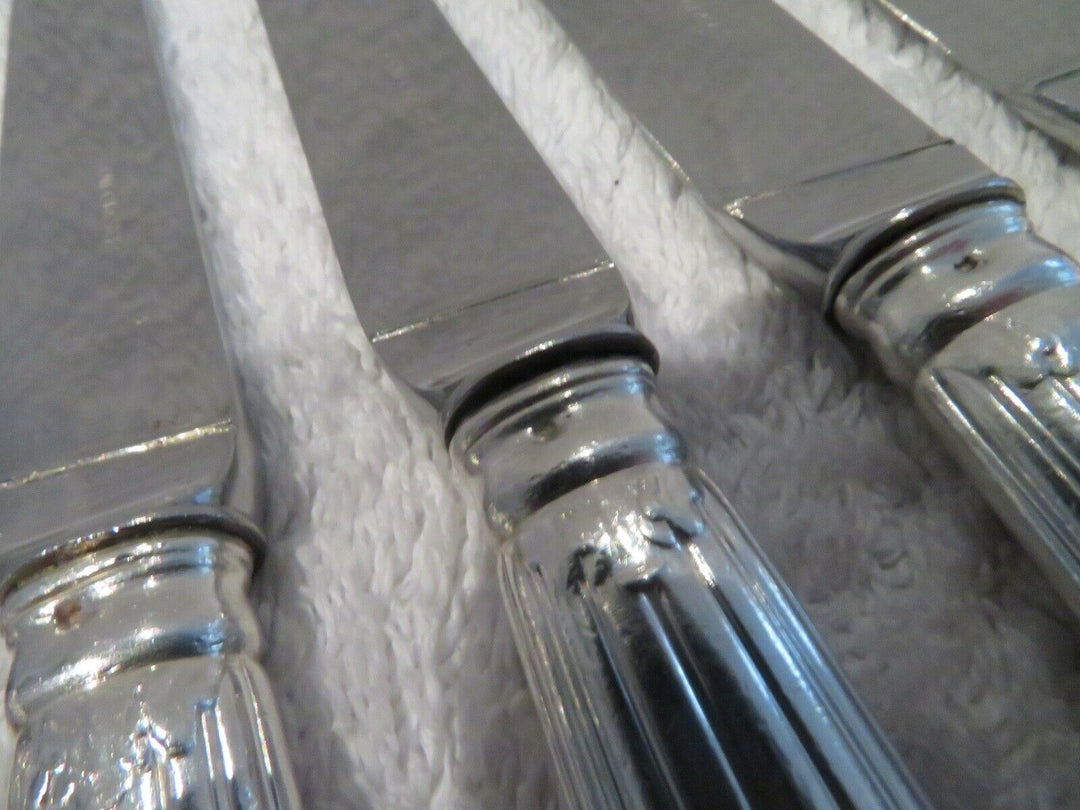 Gorgeous 20th c french 800 silver 12 dessert knives Puiforcat Louis XVI st