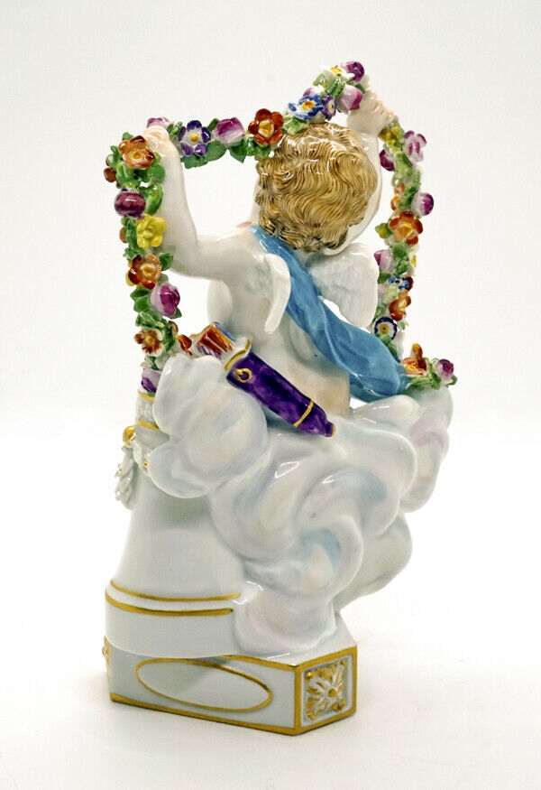 マイセン人形(MEISSEN)モットーチャイルド（格言の天使）シリーズ  "je les ramêne 「ハートを取り戻すキューピッド」