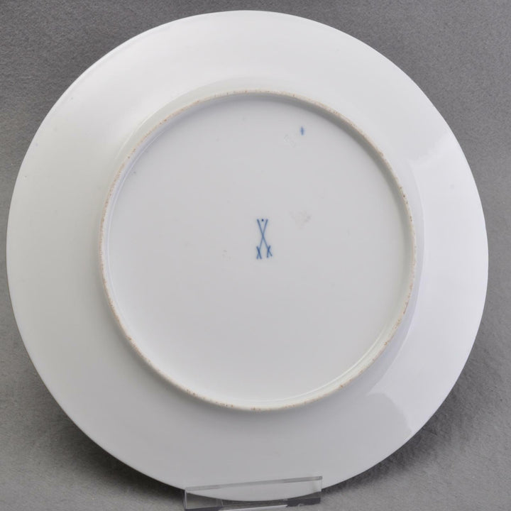 Meissen großer Wandteller, kobaltblau, Blumen Bukett, aufwändiger Goldrand, 1.W.