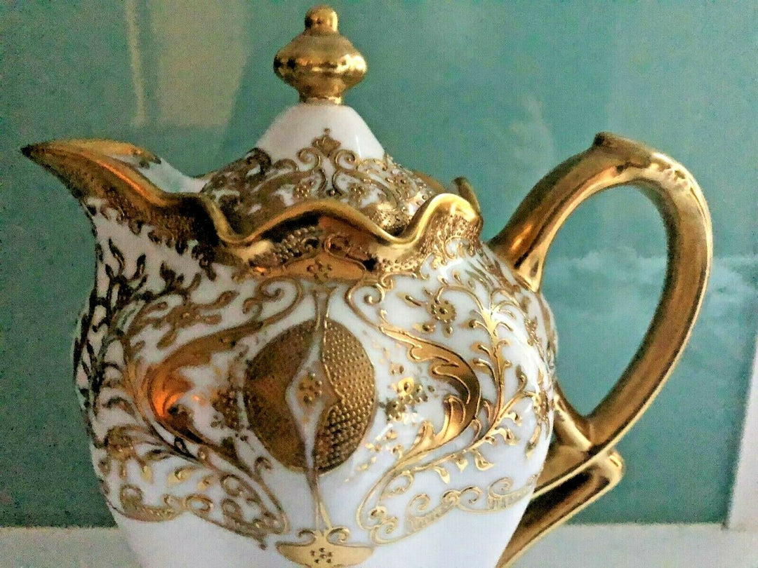 CHOCOLATE POT ART NOUVEAU FLOW NIPPON MAPLE LEAF 1900-1910
