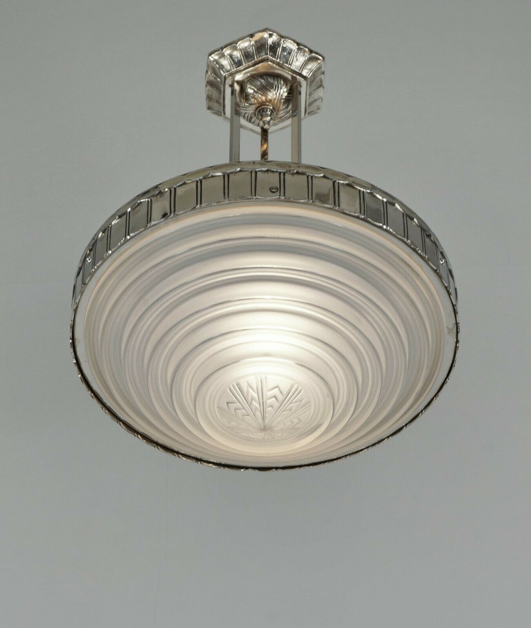 LELEU : FRENCH 1930 ART DECO CHANDELIER .......... 1935 pendant lamp muller era