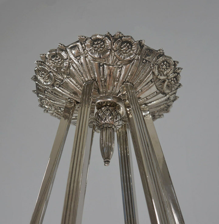 DONNA : FRENCH 1930 ART DECO STARBURST CHANDELIER ........ lamp muller era 1925