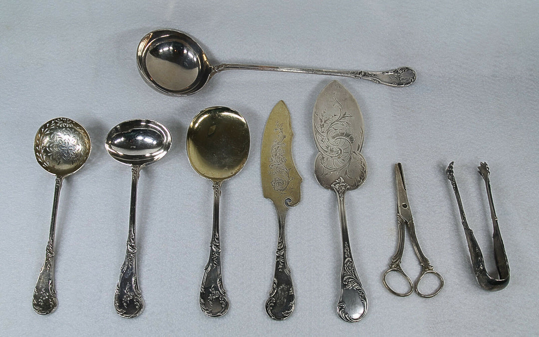 Cardeilhac Antique French Paris 950 Silver Louis XV Pattern Flatware Set Service