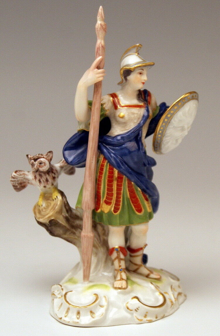 MEISSEN FIGUR ANTIKE GÖTTIN MINERVA ALLEGORIE DES KRIEGES UND DER WEISHEIT 1860