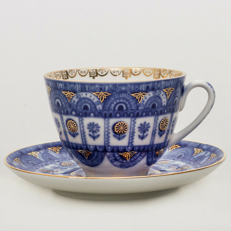 Little Arches Teacup w/ Saucer by Imperial Porcelain Russian Lomonosov LFZ IFZ