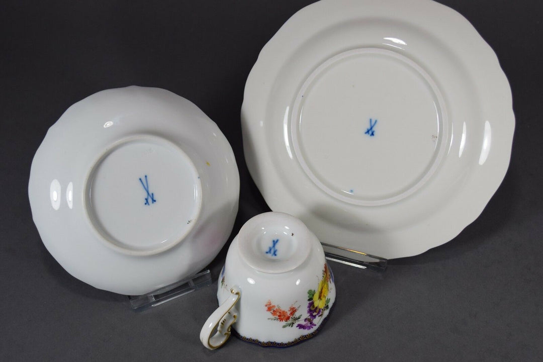 Meissen マイセン A Kante Gedeck Kaffeegedeck Prunktasse Teller coffee cup plate 邁森