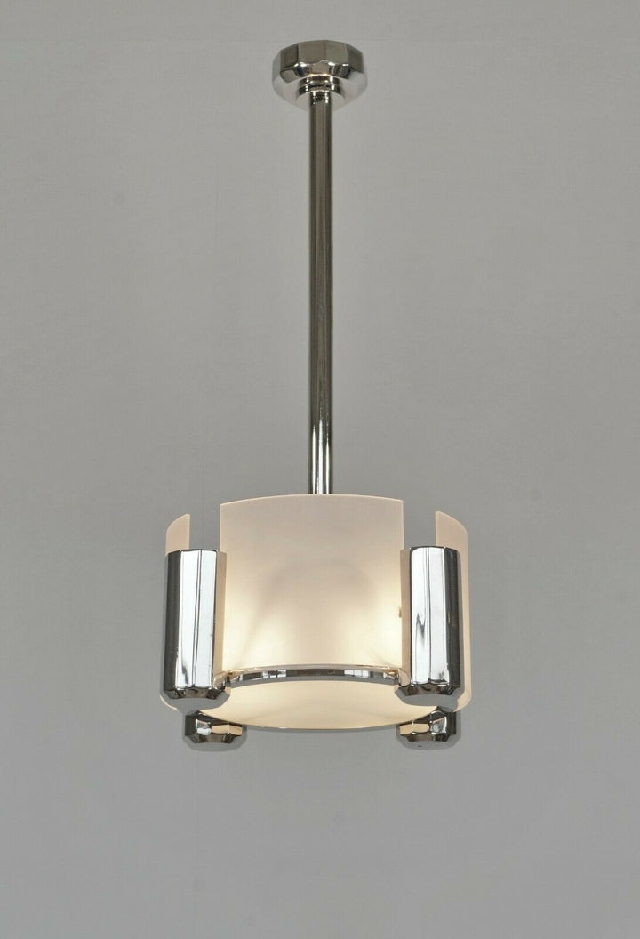 BUIRET-DEBEAURAIN : FRENCH 1930 MODERNIST ART DECO CHANDELIER ...... lamp France