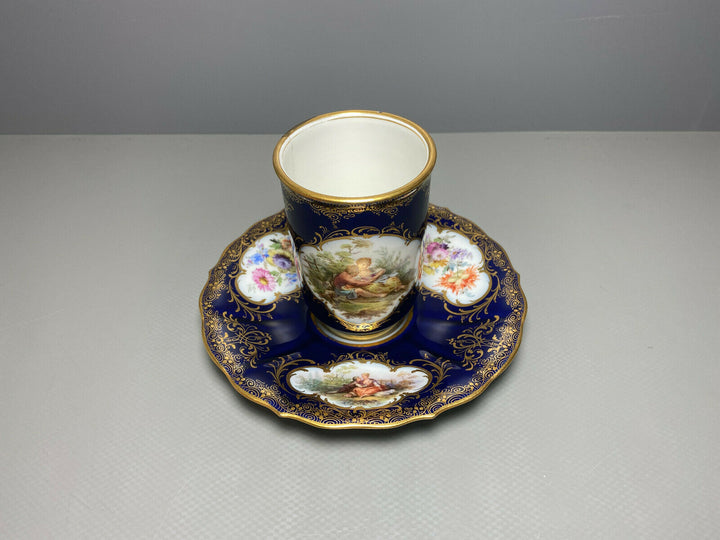 マイセン(Meissen)、コバルトブルー、ワトー、カップ＆ソーサー