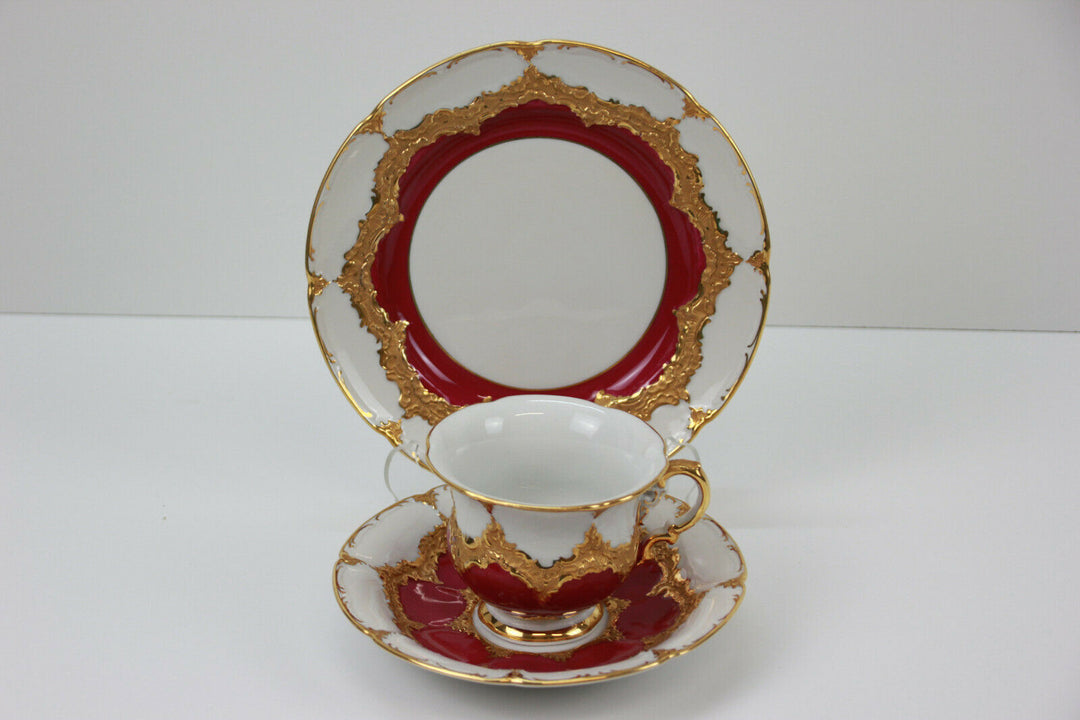 MEISSEN B-FORM PRUNK KAFFEEGEDECK KAFFEETASSE MIT GOLDRAND 1.WAHL