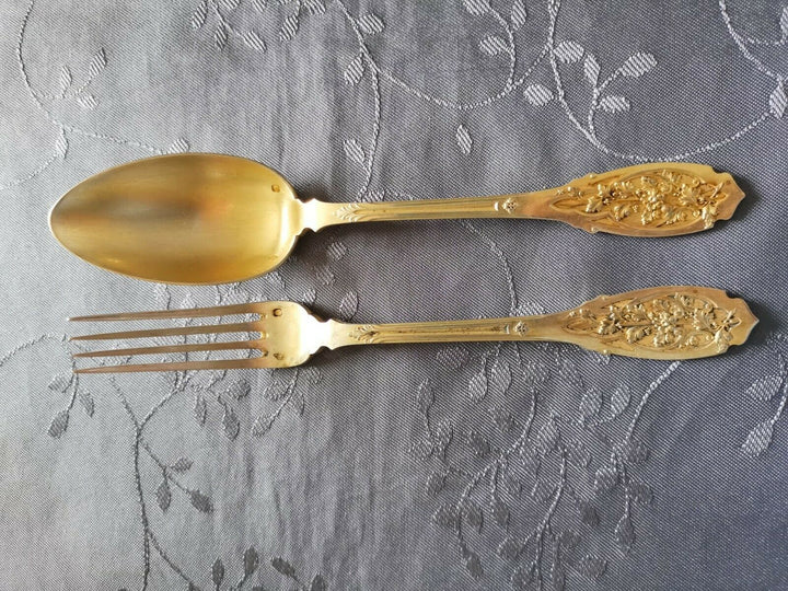 ピュイフォルカ製、純銀に金メッキデザートセット