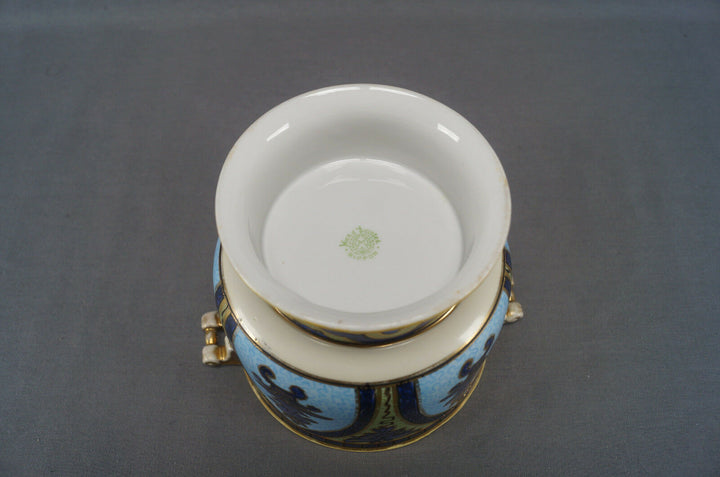Nippon Morimura Purple Cobalt Blue Bright Blue Green & Gold Floral Arch Planter