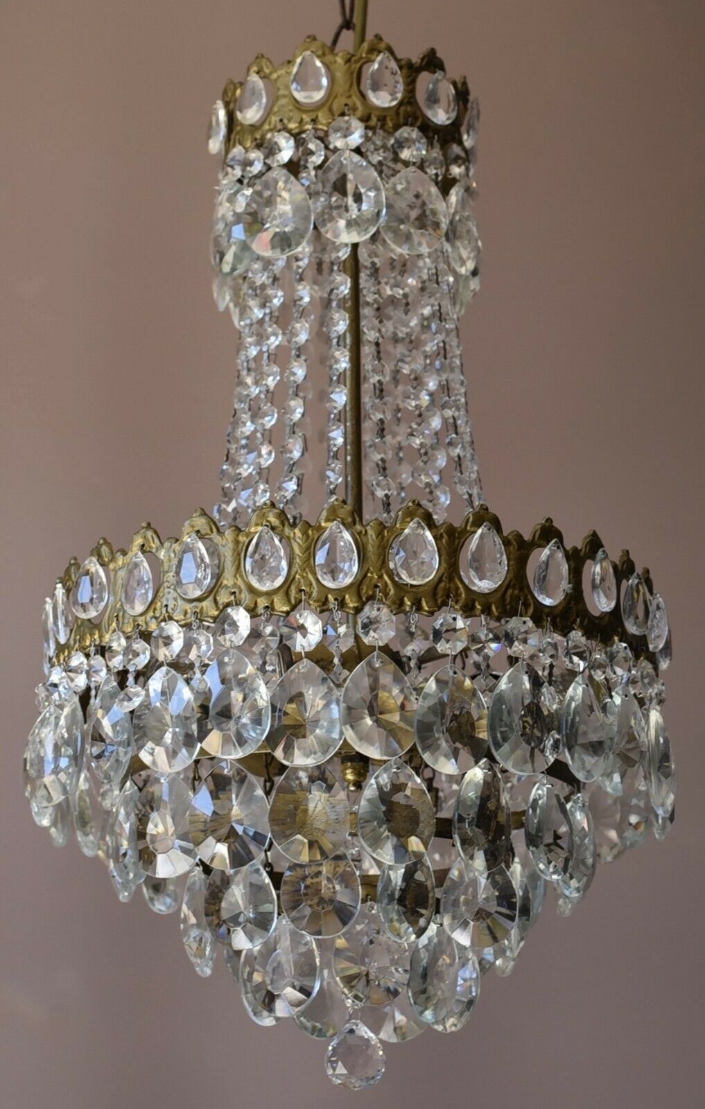 Empire Antique Style Vintage Crystal Chandelier, Indoor Lighting, Lamp, Pendant
