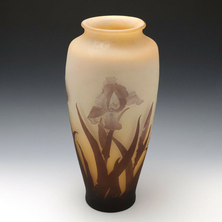 A Very Tall Galle Cameo Glass Vase c1910