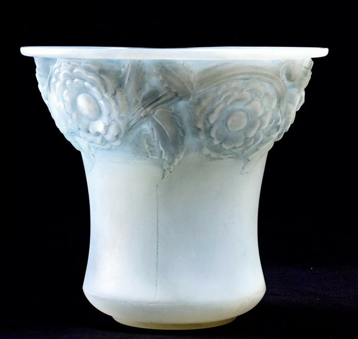 Vase Orleans René Lalique Opalescent Patine Bleu R.Lalique Double Cased Glass