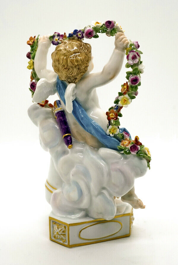マイセン人形(MEISSEN)モットーチャイルド（格言の天使）シリーズ  "je les ramêne 「ハートを取り戻すキューピッド」