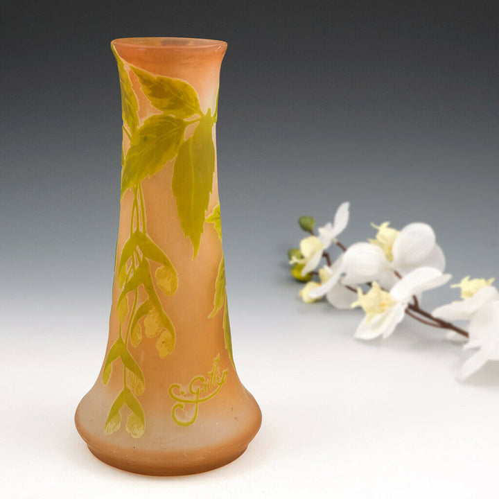 Signed Galle Cameo Glass Vase c1905