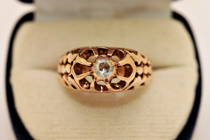 オリジナル 12K ナチュラルダイヤモンド ローズカットダイヤモンドのリング