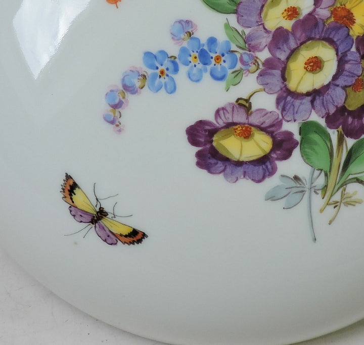 MEISSEN Highlight riesige Dose 16 cm -Insekten & Blumenmalerei -1. Wahl -RARITÄT