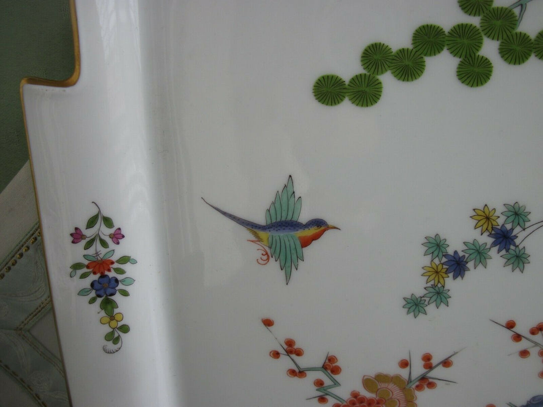 Schönes großes Meissen Tablett in Dekor Indisches Astmuster, drei Freunde