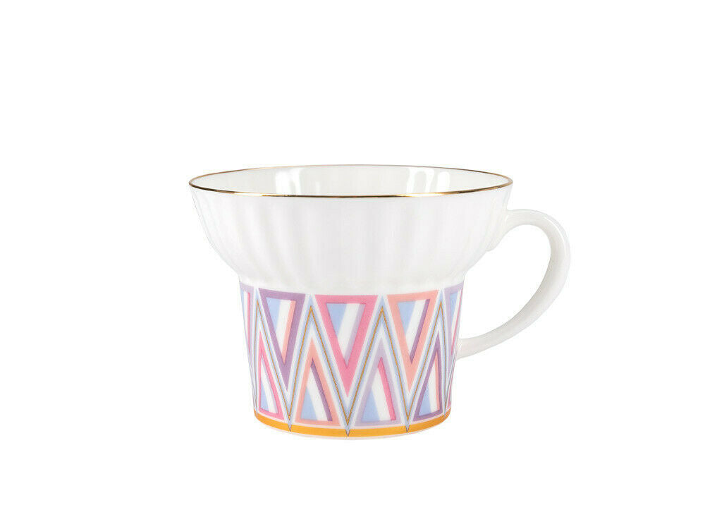 Imperial Porcelain Teacup & Saucer, Geometry #1 Pattern, LOMONOSOV, LFZ