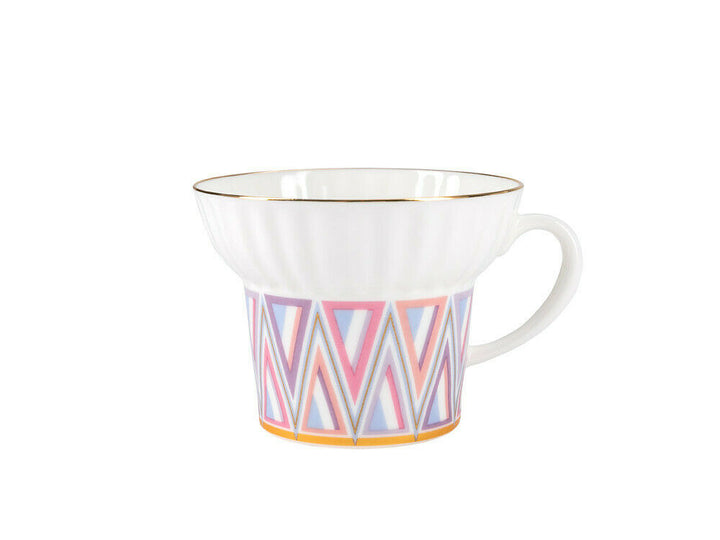 Imperial Porcelain Teacup & Saucer, Geometry #1 Pattern, LOMONOSOV, LFZ
