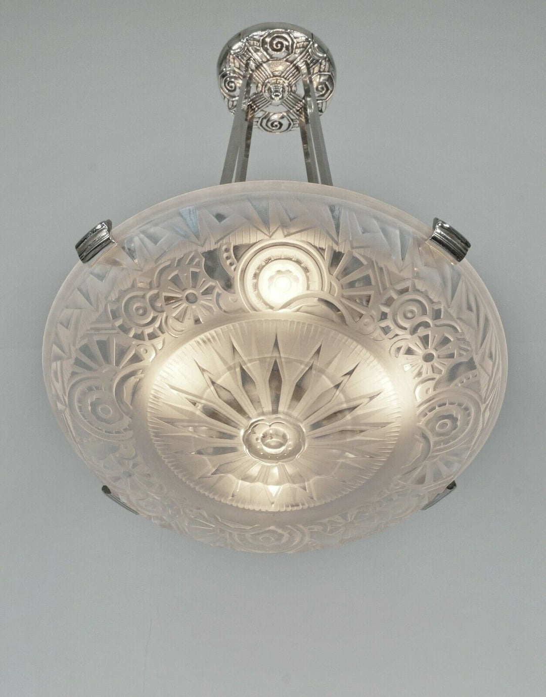 ミューラー兄弟：1930年フランスアールデコ調ペンダントシャンデリア