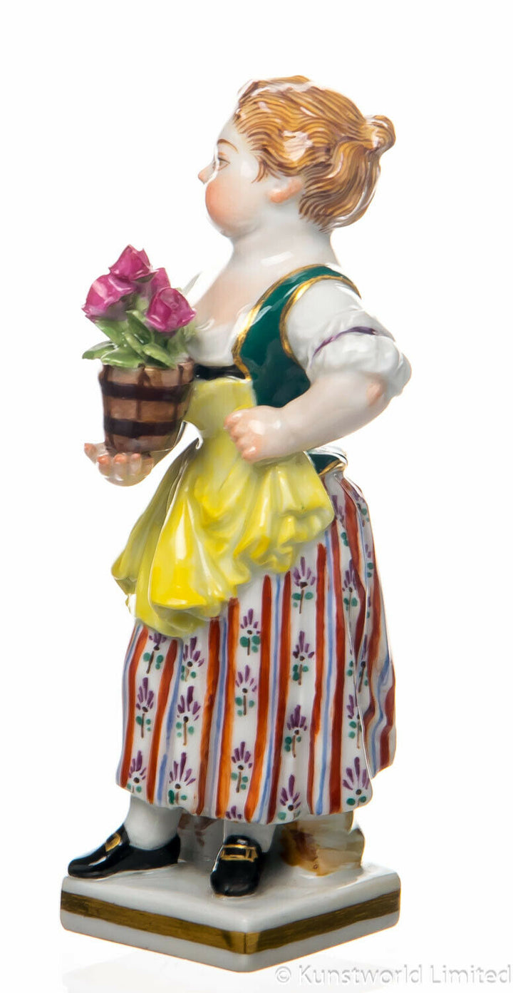 マイセン人形　植木鉢を持つ庭師の子供　ヴィクトル・アシエ作 　一級品