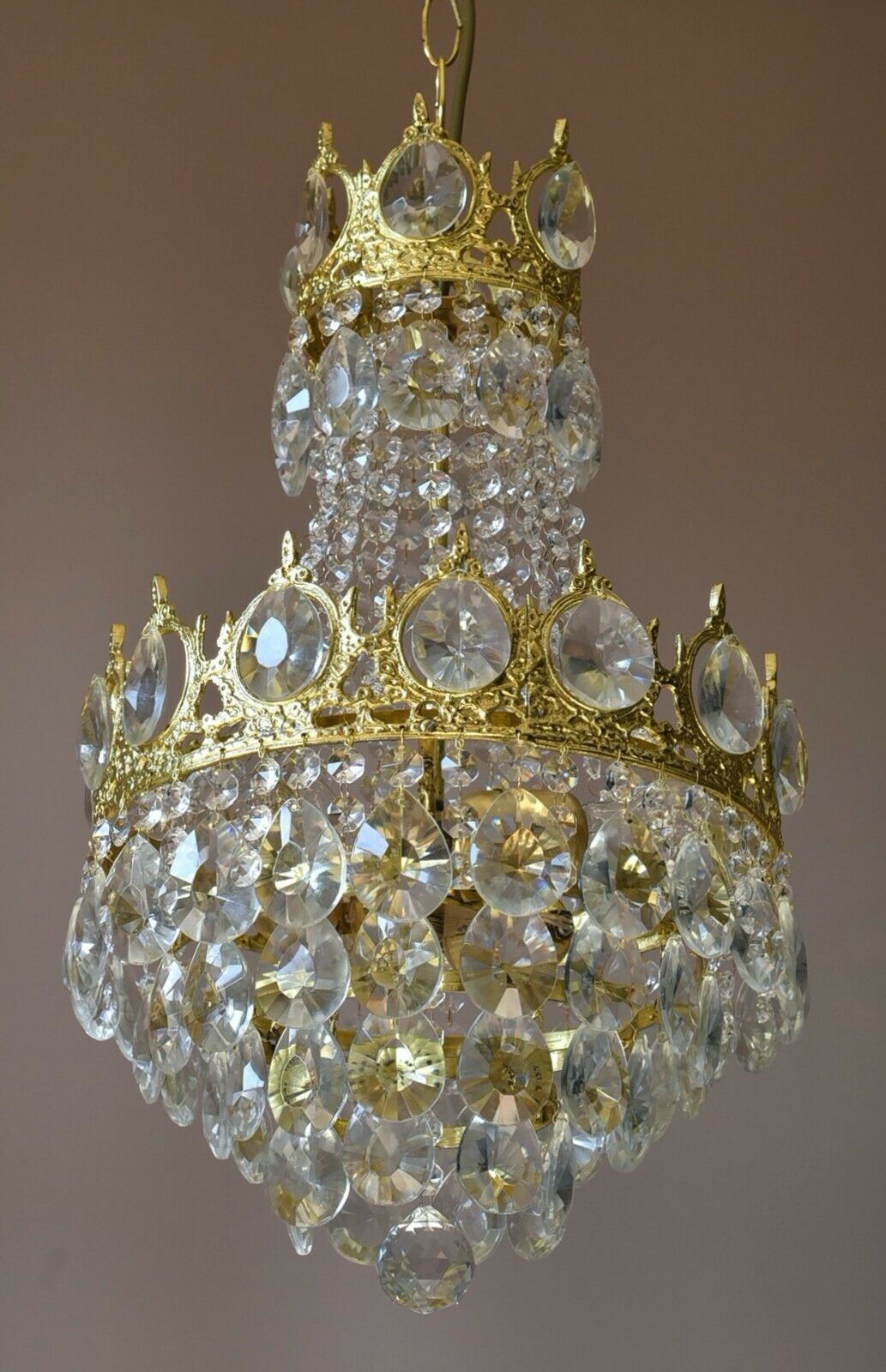 Brass Lighting Antique French Vintage Ceiling Living Room Bar Crystal Chandelier