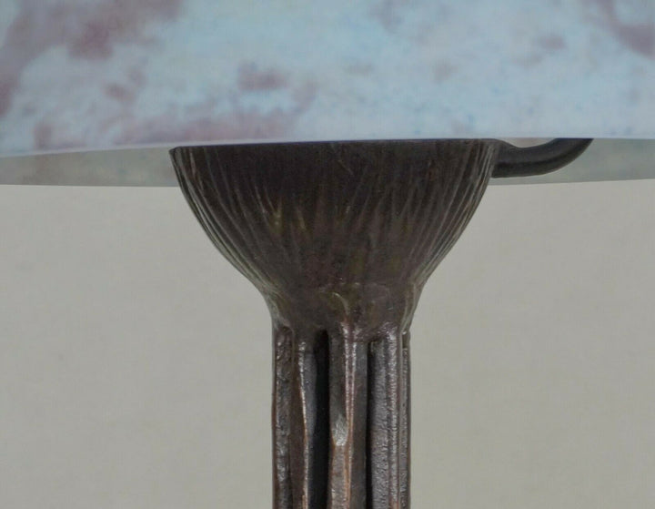 DAUM & VASSEUR : FRENCH 1925 1930 ART DECO LAMP wrought iron . muller era France