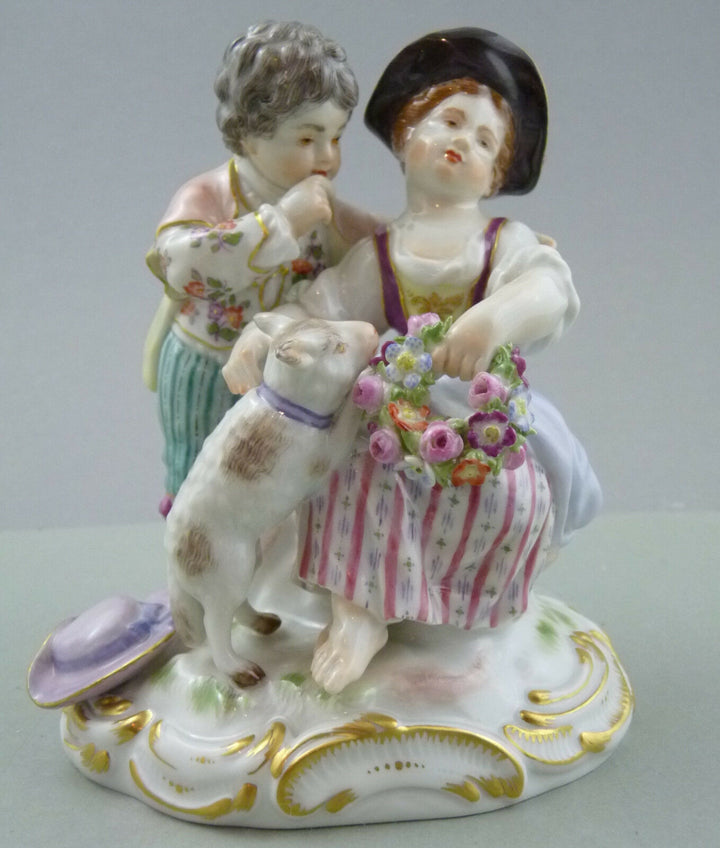 NP 6.416,- € Figur Paar Schäferkinder mit Schaf 61050 Meissen TOP 1.Wahl Gruppe