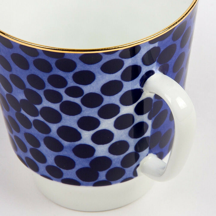 Blue Imperial Porcelain Teacup & Saucer, Mood#4 Pattern, LOMONOSOV, LFZ, 165 ml