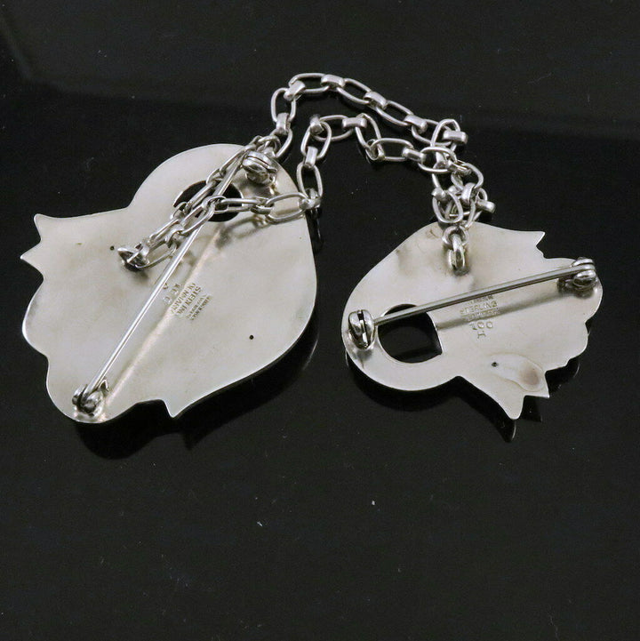 Georg Jensen. Sterling Silver Double Brooch / Pin Set #100CA