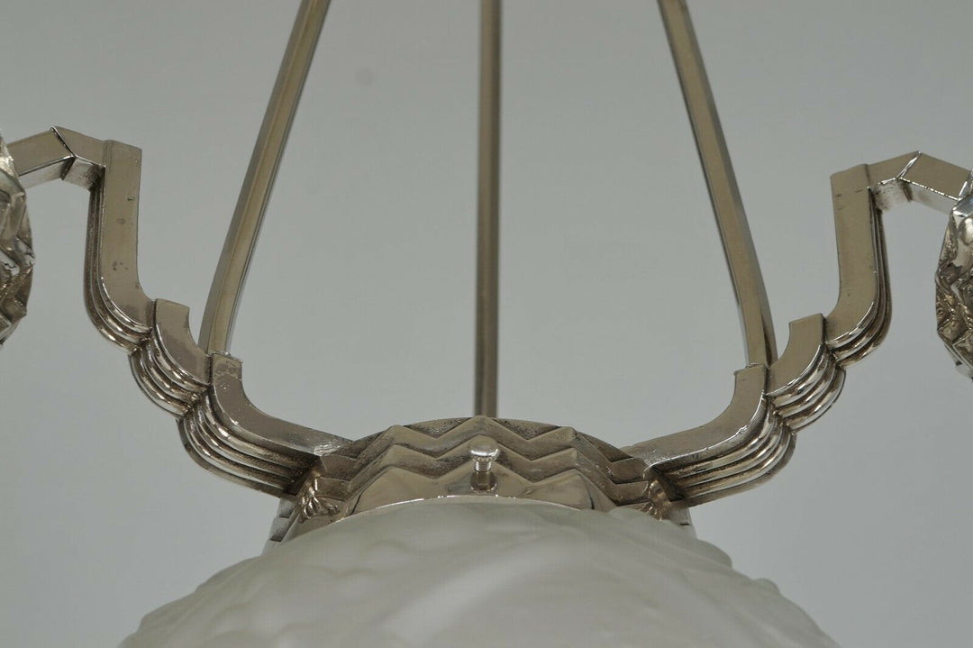 MULLER FRERES: FRENCH 1930 ART DECO CHANDELIER ........... 1925 lamp degue era