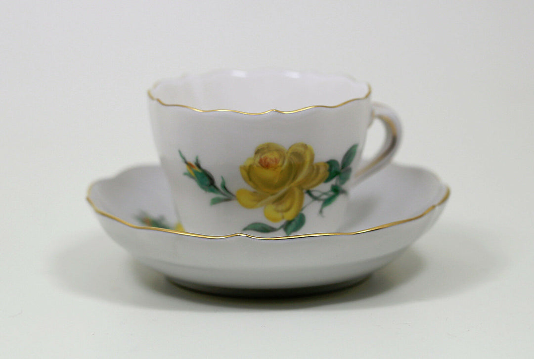 マイセン(Meissen)　モカサービス15点セット　イエローローズ　白磁　2級品