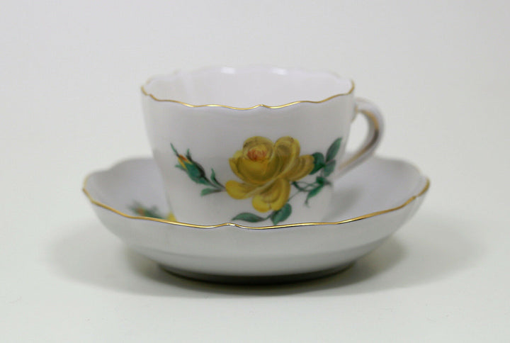 マイセン(Meissen)　モカサービス15点セット　イエローローズ　白磁　2級品