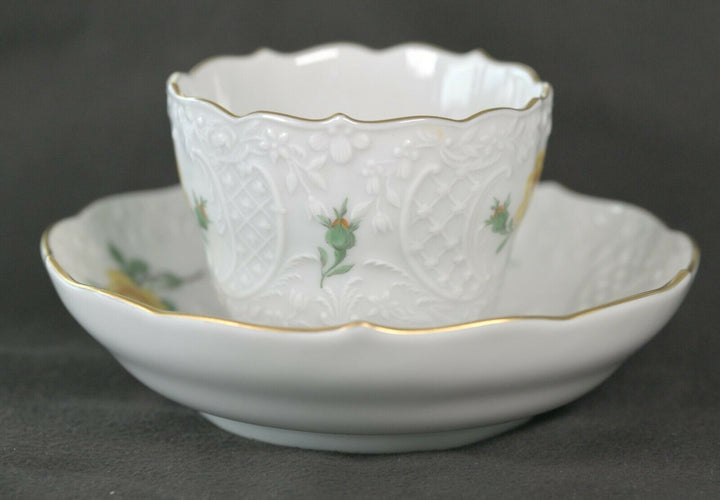 マイセン(Meissen)　カップ＆ソーサー　イエローローズ　ニューマルセイユ　金縁　1級品