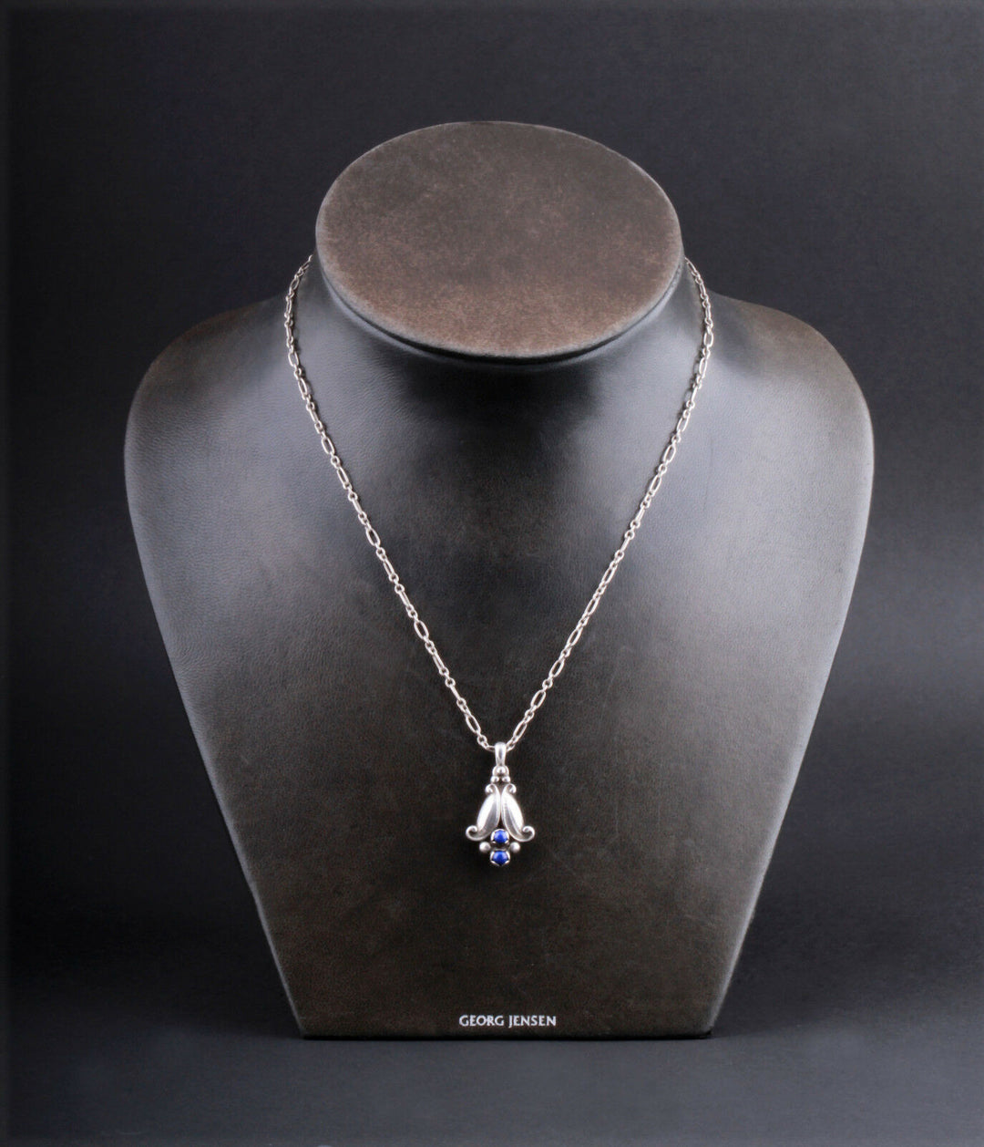 GEORG JENSEN Sterling Silver Pendant Of The Year 1993 with Lapis Lazuli.