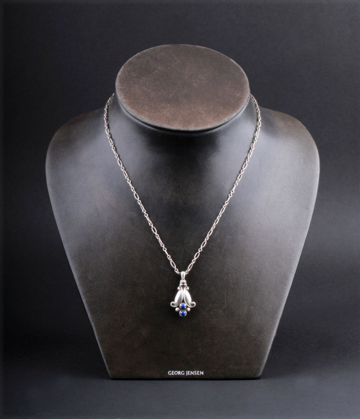 GEORG JENSEN Sterling Silver Pendant Of The Year 1993 with Lapis Lazuli.