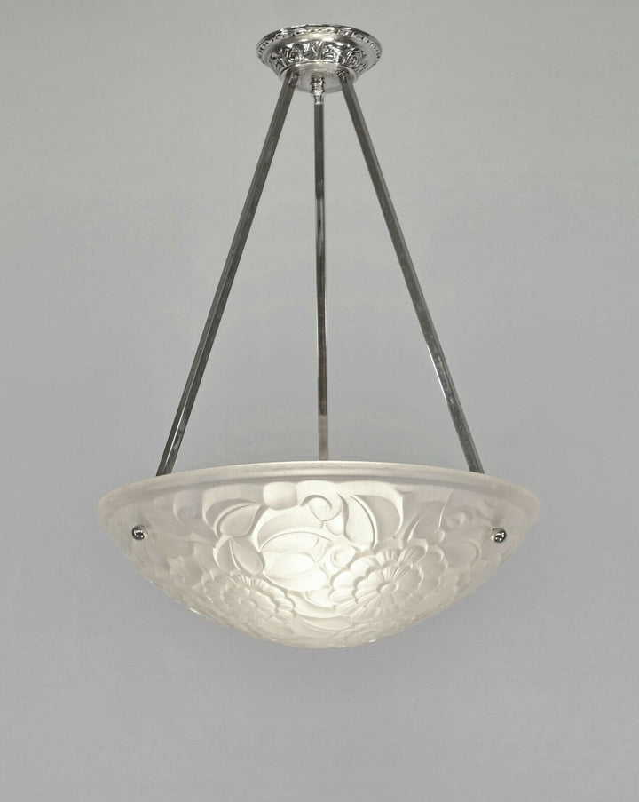 PRIMAFLORE : FRENCH ART DECO PENDANT CHANDELIER ...... 1930 lamp muller era 1925