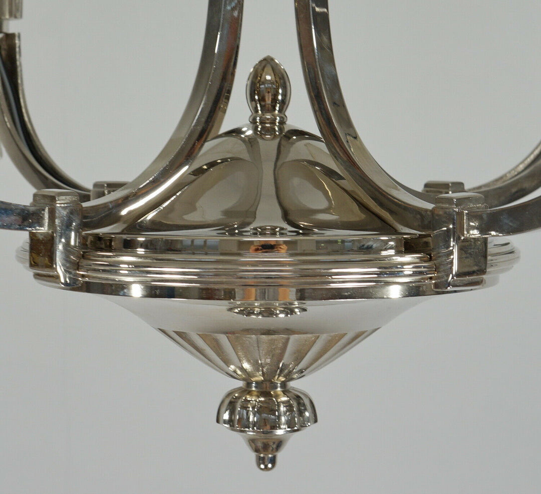 PETITOT : 1935 FRENCH ART DECO CHANDELIER ....... modernist lustre machine age