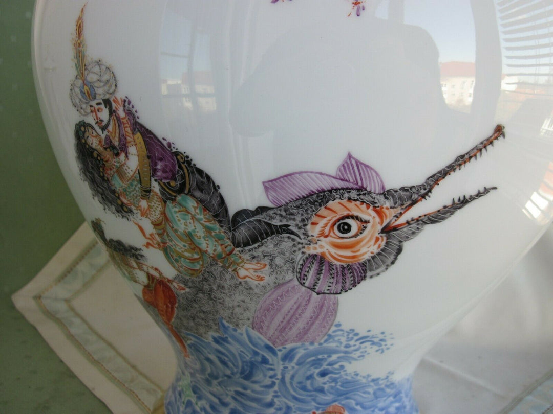  Schöne große Meissen Boden-Vase in Dekor 1001 Nacht