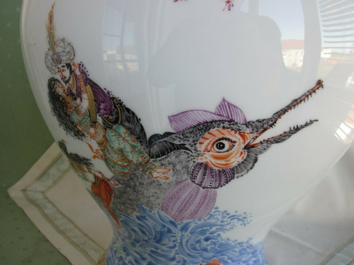  Schöne große Meissen Boden-Vase in Dekor 1001 Nacht