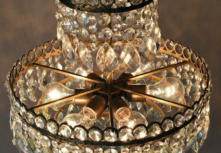 Empire Vintage Crystal Chandelier, Antique Style Lighting, French Lighting lamp