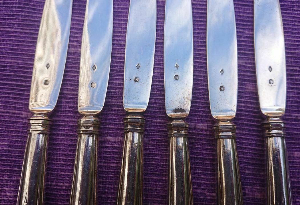 CHRISTOFLE CARDEILHAC STERLING SILVER 6 DESSERT KNIVE