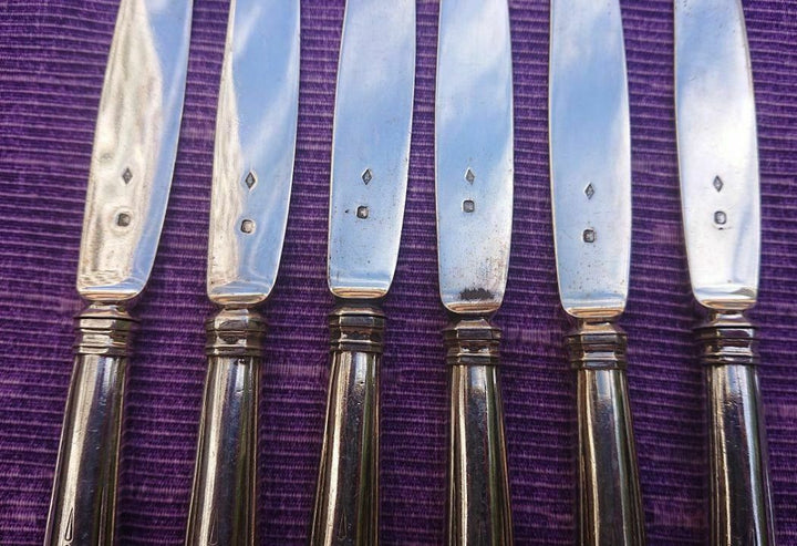 CHRISTOFLE CARDEILHAC STERLING SILVER 6 DESSERT KNIVE